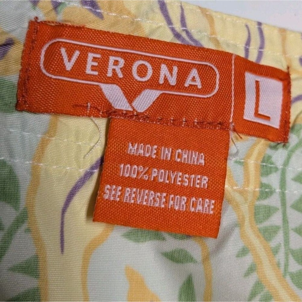 NEW Verona Mini Skirt Large Swim Coverup Tropical Print Botanical Y2K 90s Yellow - Picture 3 of 6